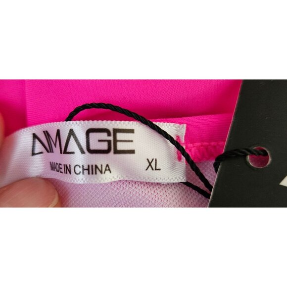 Aimage Womens XL Hot Pink Halter One-Piece Swimsuit Sexy Beach Ruched - Picture 10 of 11